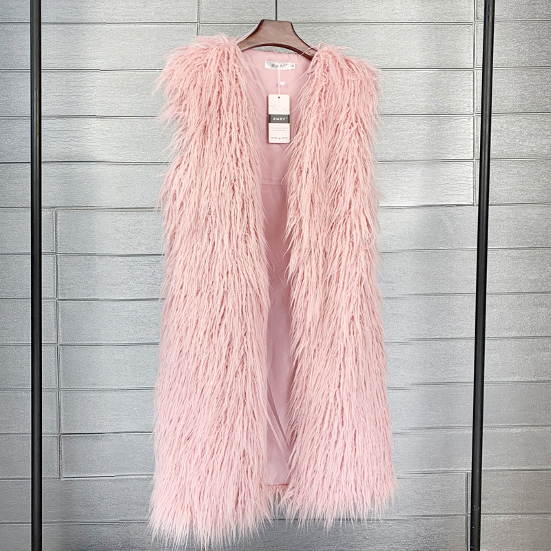 Women's Winter Lengthened Imitated Tibet Sheep Fur Coats