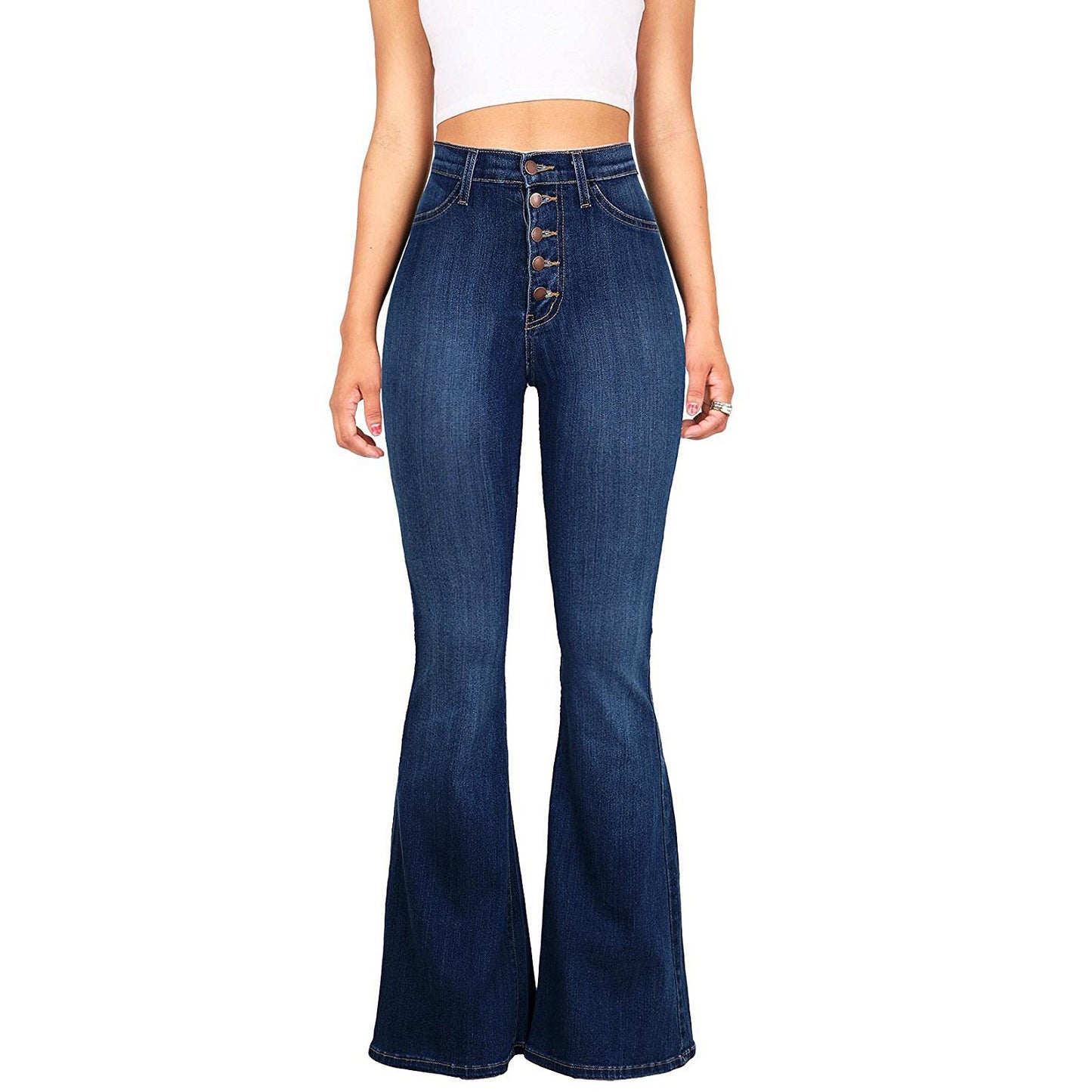 Fit High Waist Package Hip Denim Pants