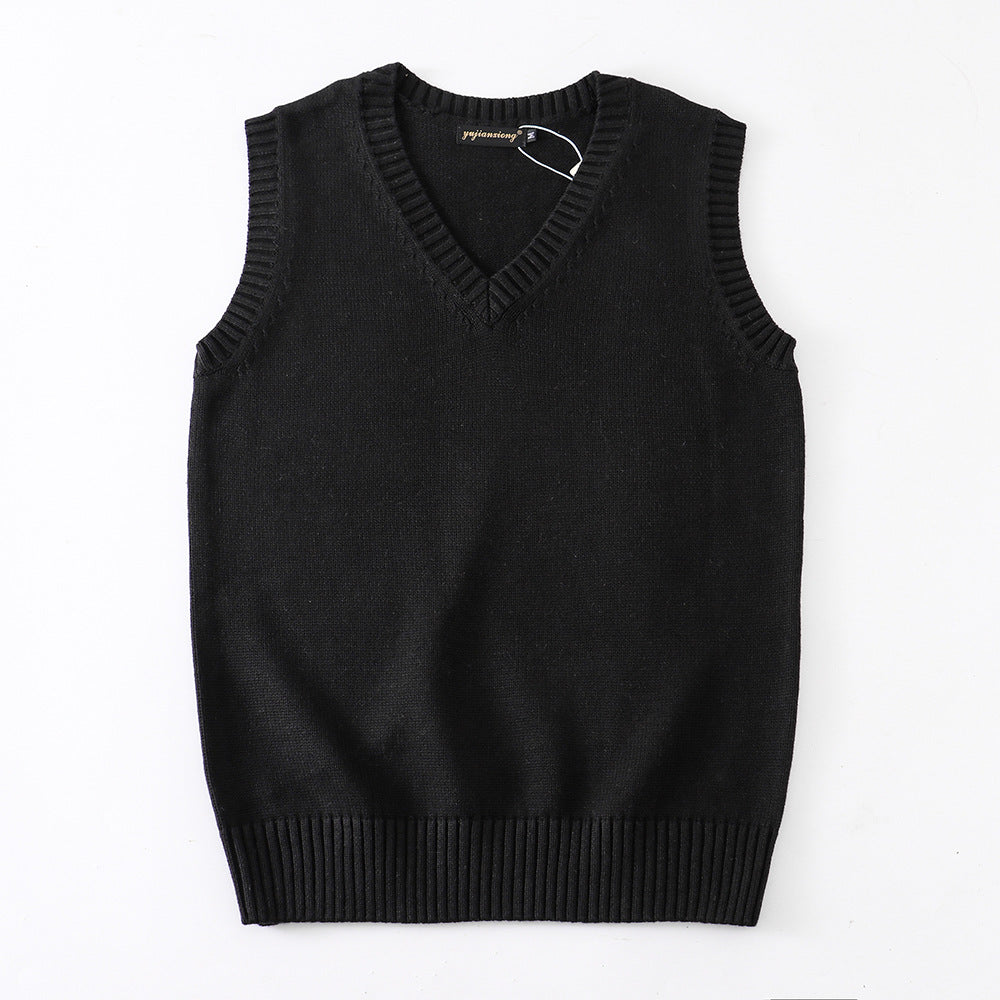 Women's Solid Color British College Style Sleeveless Women's Sweater