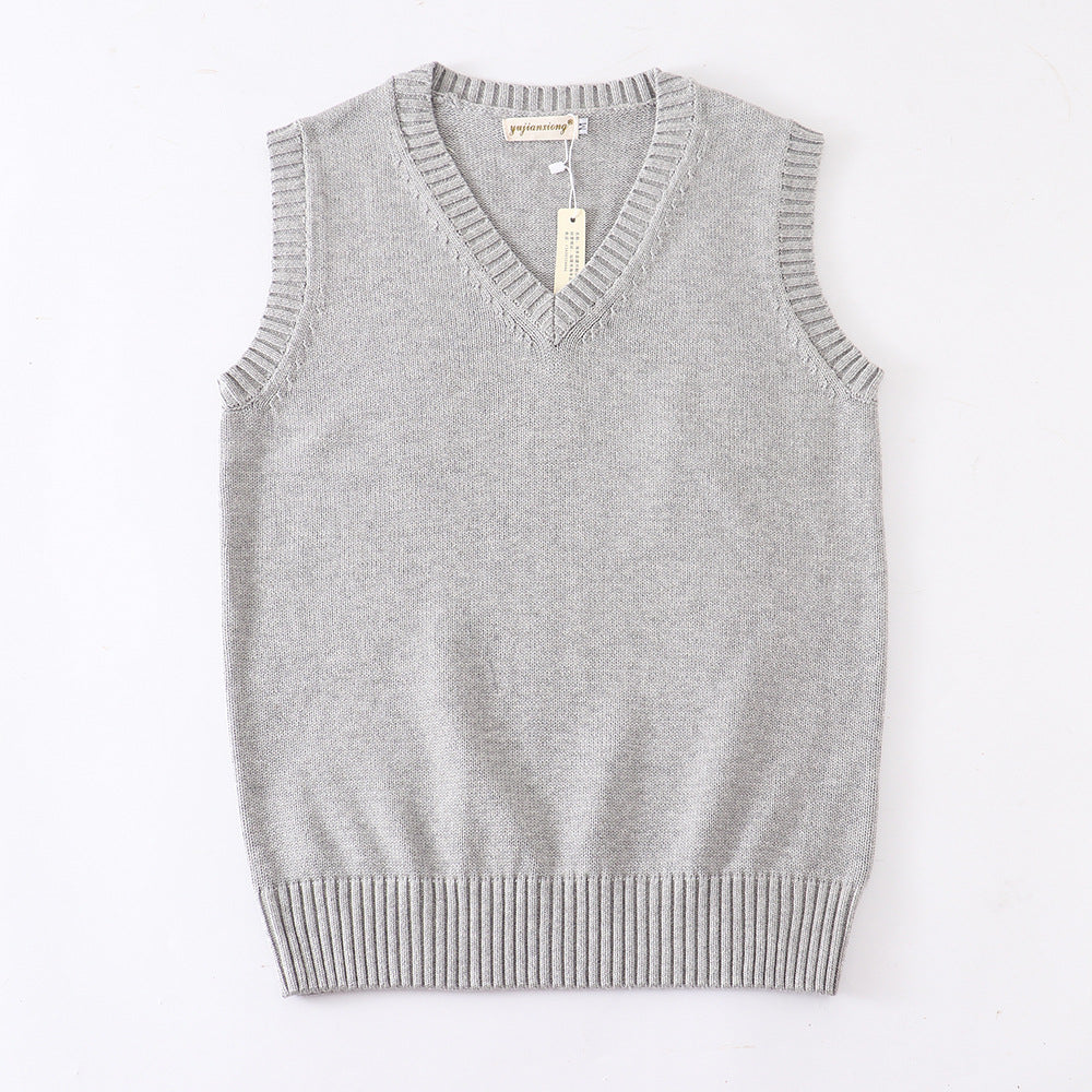 Women's Solid Color British College Style Sleeveless Women's Sweater