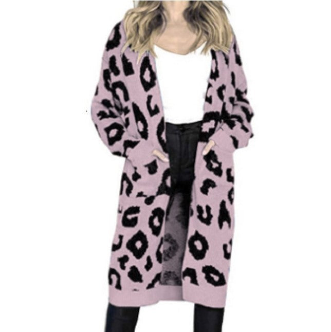 Women's Color Leopard Print Polka Dot Loose Women's Sweater