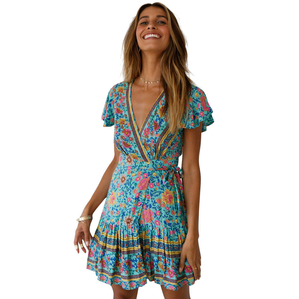 Beautiful Women's Summer Sexy Bohemian Printed Dress