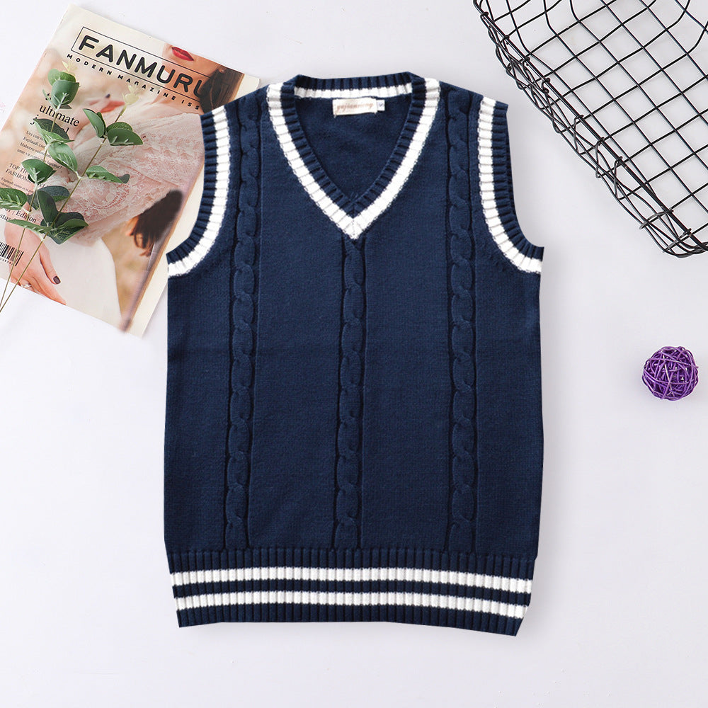 Women's & Men's College British Style Twist Color School Sweater