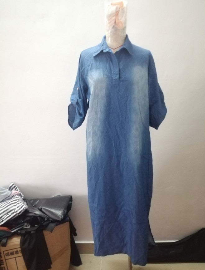 Women's Graceful Loose Washed Denim Dress Dresses
