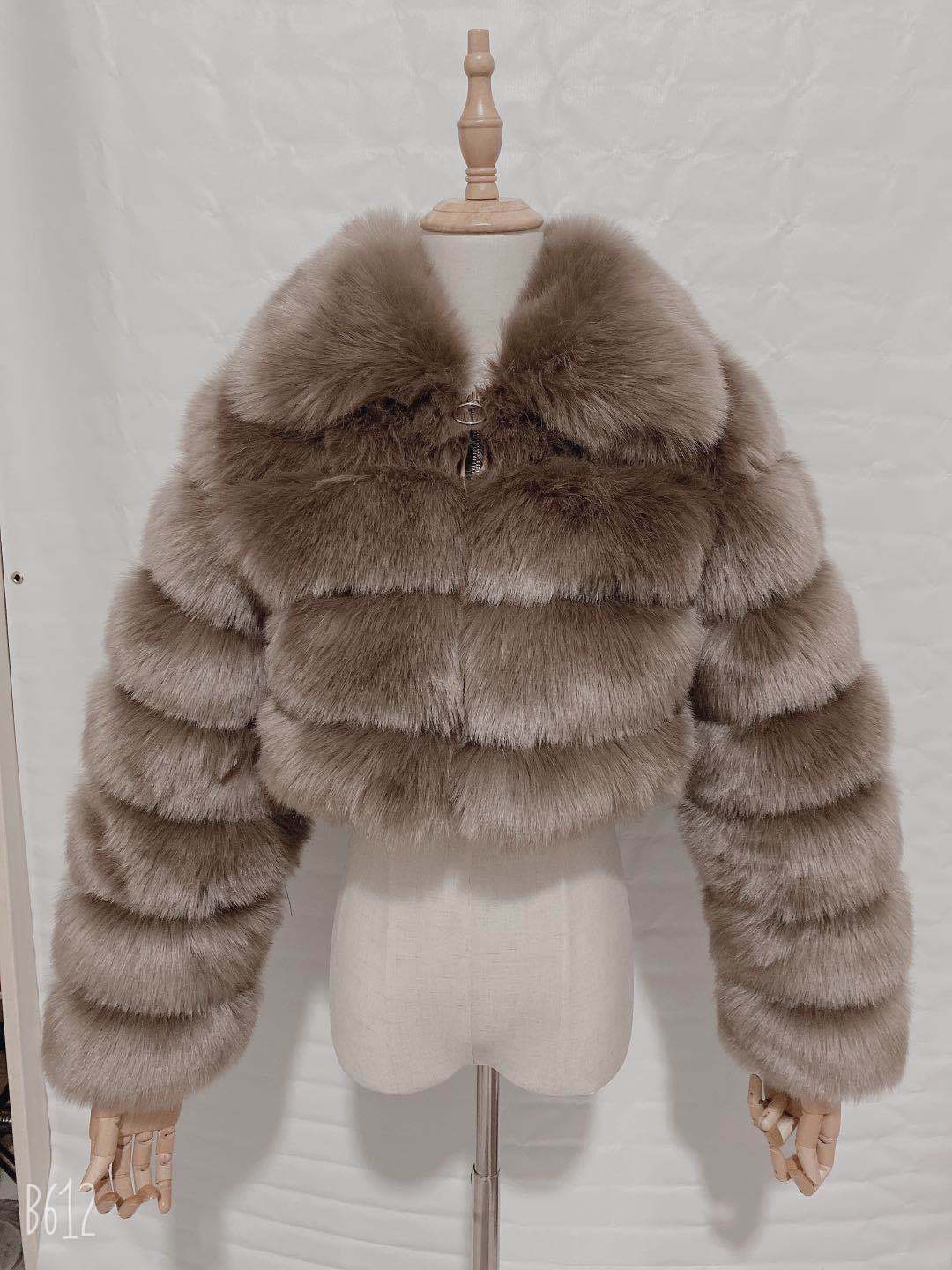 Women's Fur Lapels Imitation Fox Long Sleeve Coats