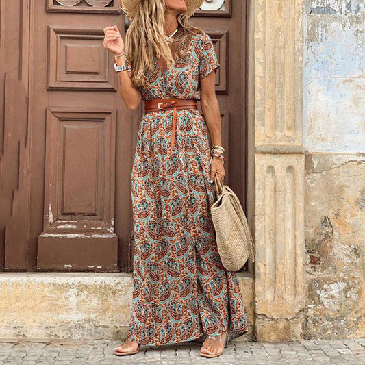 Versatile Fashion Bohemian Style Floral Dress Dresses