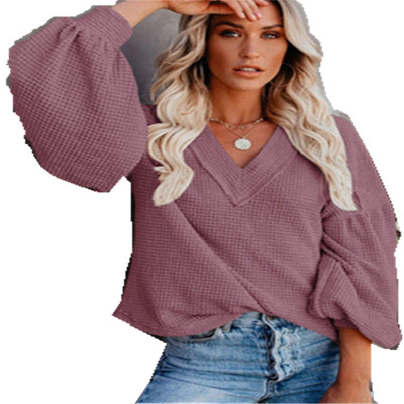 Women's Fashion Wear Loose Bishop Sleeves Sweaters
