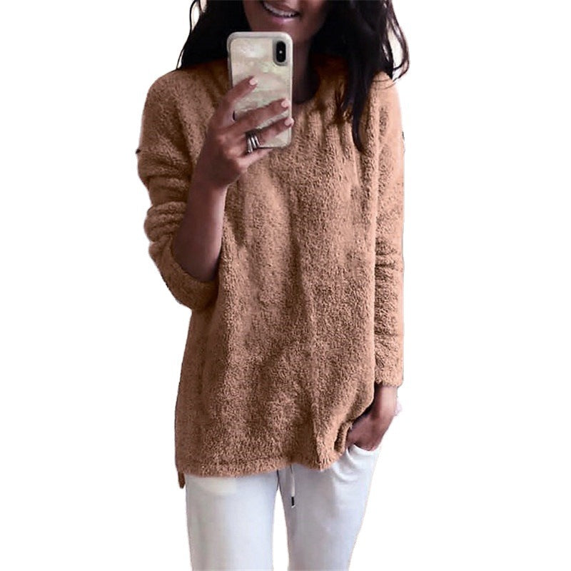 Women's Fashion Wear Winter Round Neck Fleece Tops
