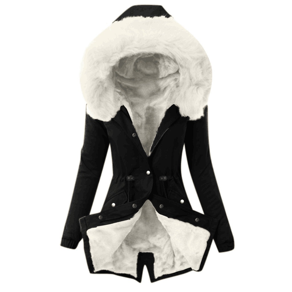 Women's Cotton Padded Parka Thick Warm Fur Coats