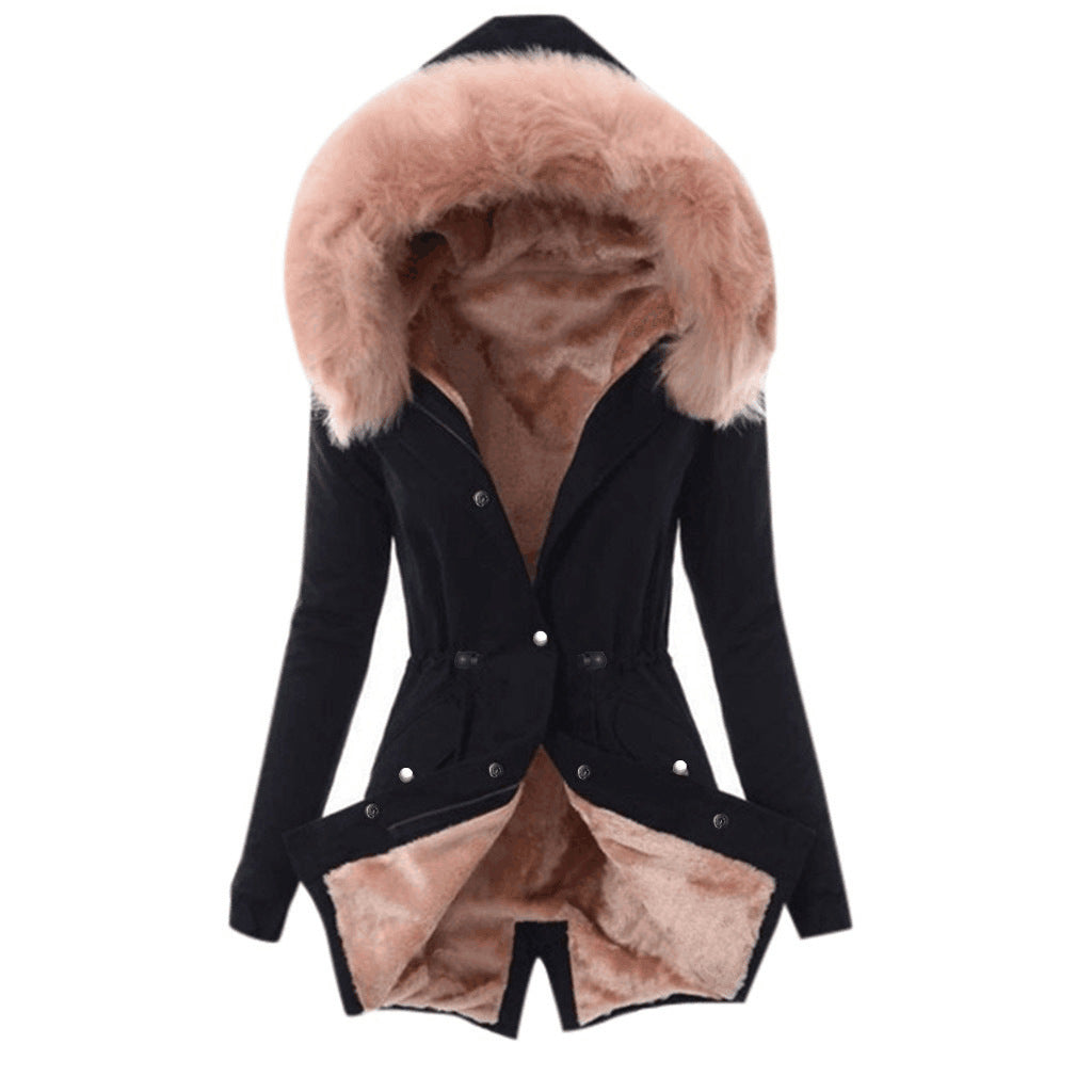 Women's Cotton Padded Parka Thick Warm Fur Coats
