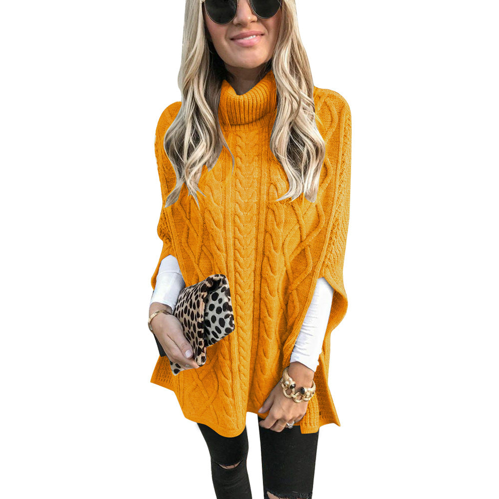Street Hipster Pullover High Collar Slit Sweaters