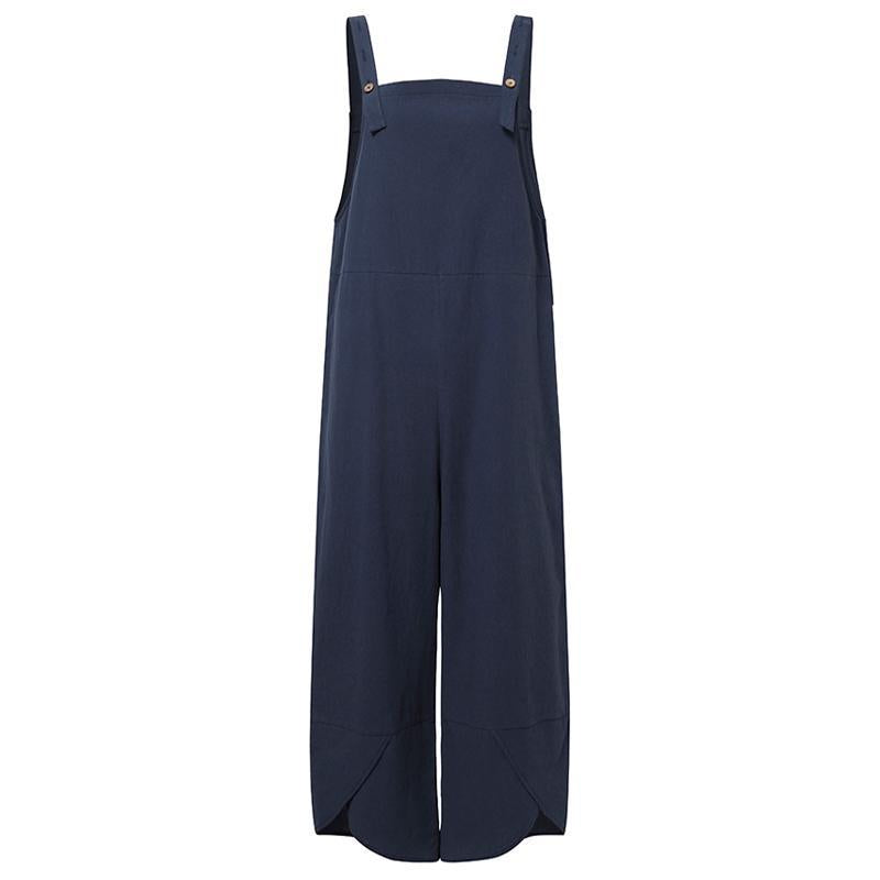 Women's Solid Color Casual Cropped Suspender Pants