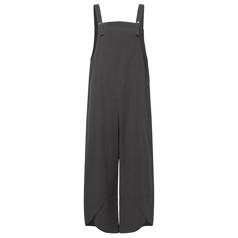 Women's Solid Color Casual Cropped Suspender Pants