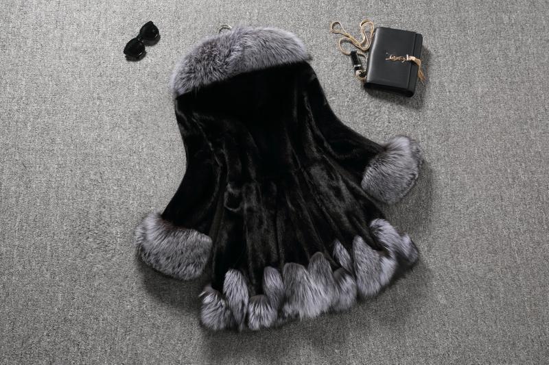 Women's Imitation Fur Overcoat Mid-length Mink Fox Coats
