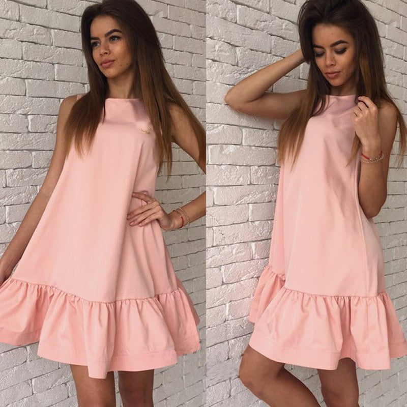 Summer Sleeveless Plaid Dress Mini For Dresses