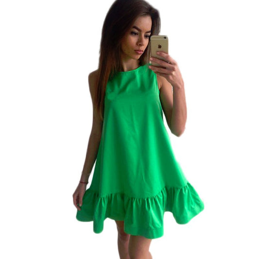 Summer Sleeveless Plaid Dress Mini For Dresses