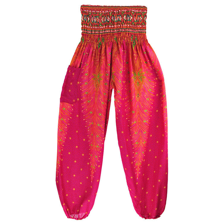 Women's Bohemian Thai Bloomers Yoga Sports Summer Pants