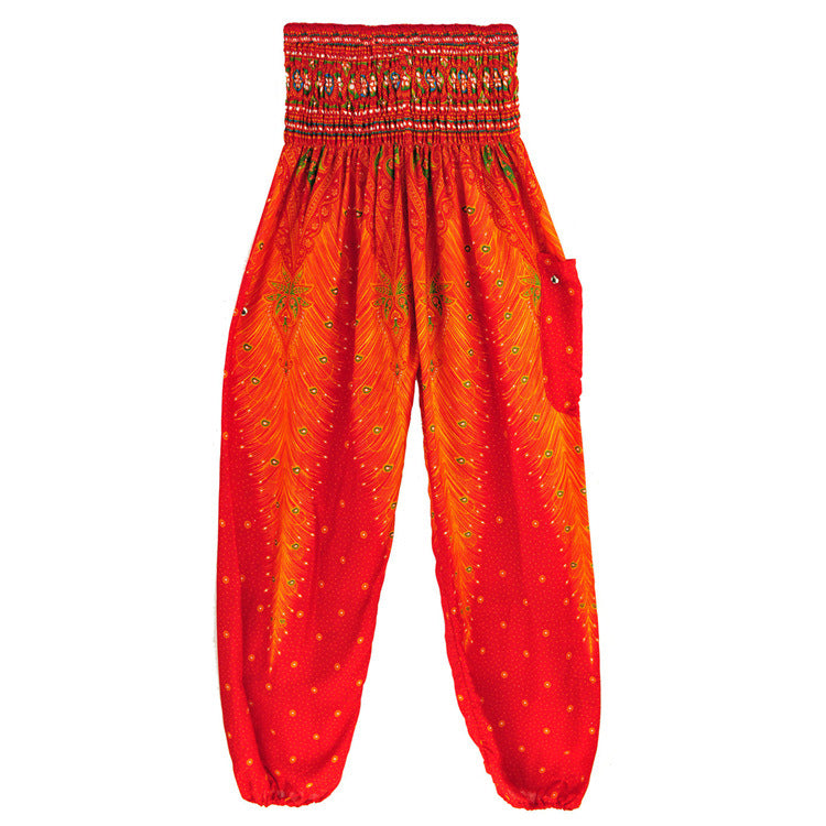 Women's Bohemian Thai Bloomers Yoga Sports Summer Pants