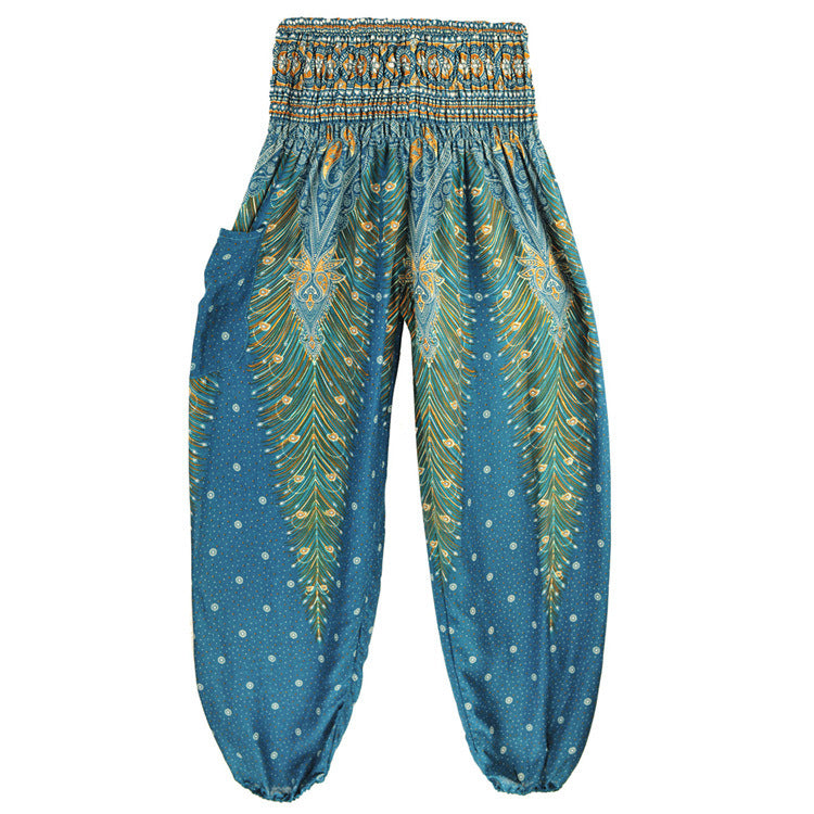 Women's Bohemian Thai Bloomers Yoga Sports Summer Pants