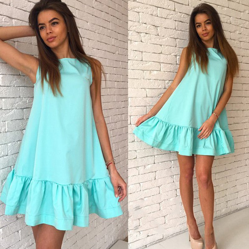 Summer Sleeveless Plaid Dress Mini For Dresses