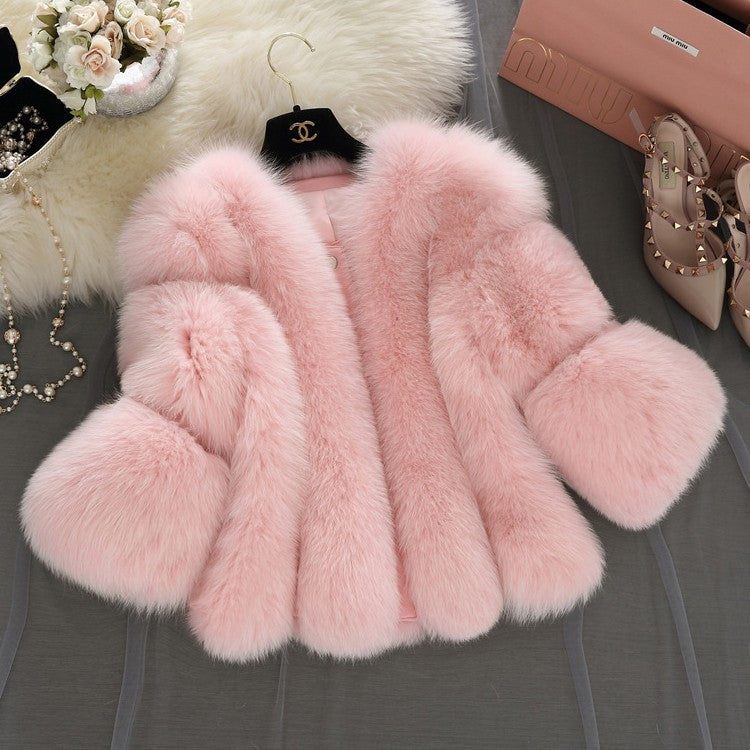Women's Fur Imitation Patchwork Fox Artificial Coats