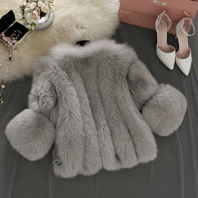 Women's Fur Imitation Patchwork Fox Artificial Coats