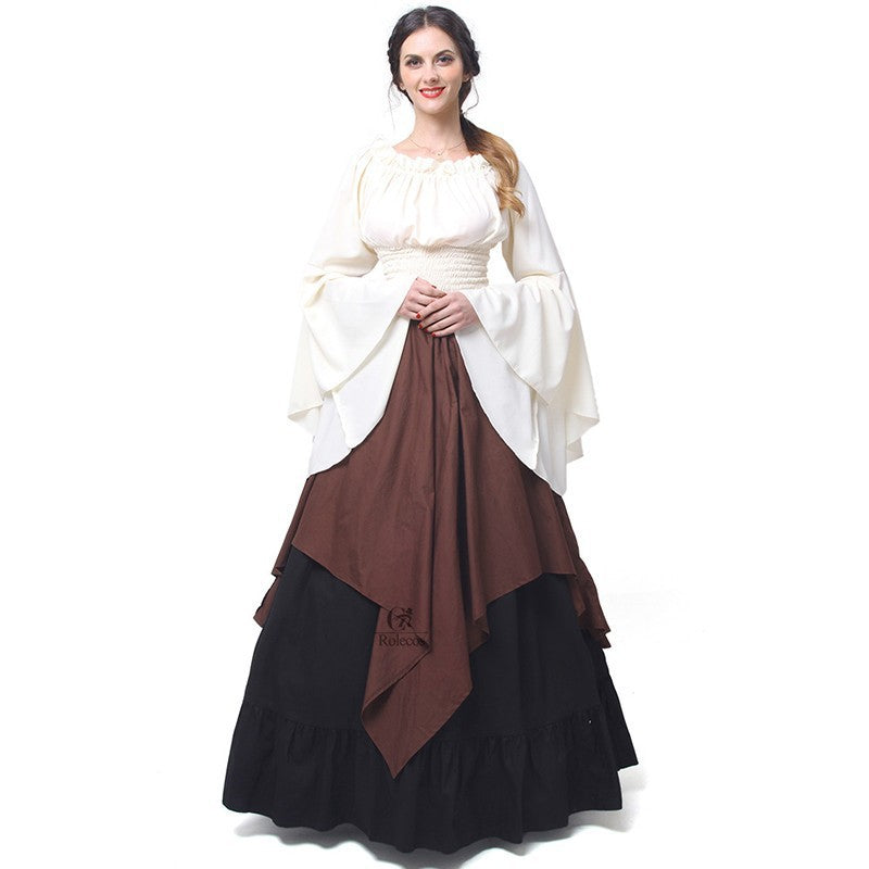 Women's Renaissance Medieval With Long Sleeves Dress