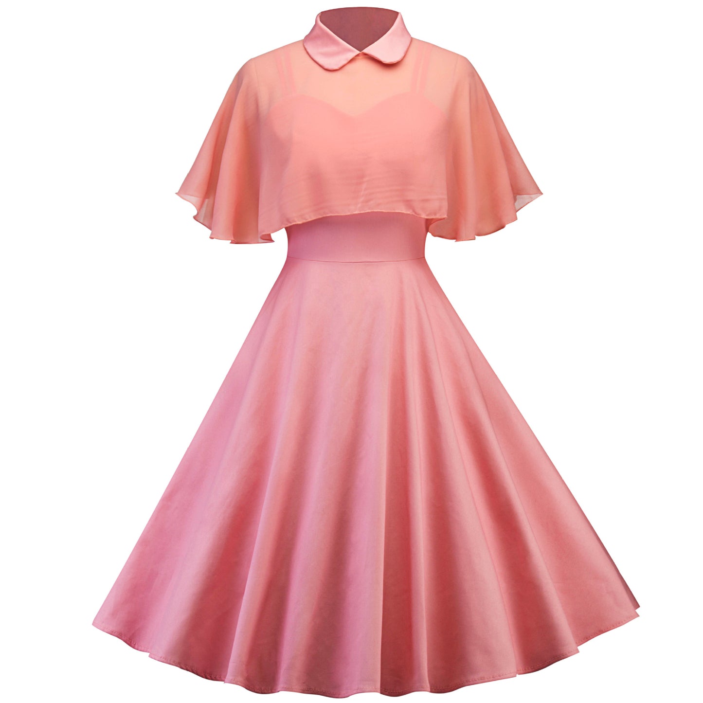Two-piece With Shawl Doll Collar Black Dresses