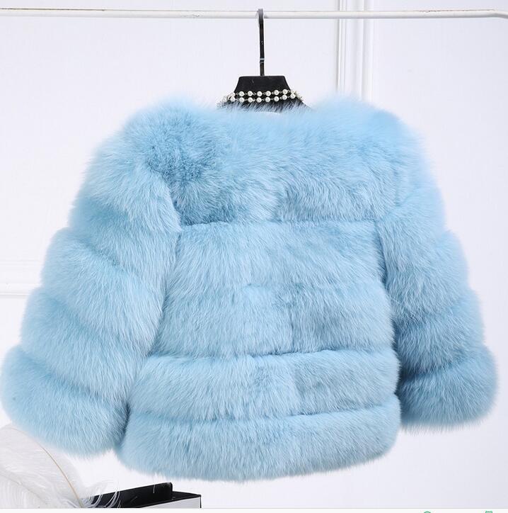 Women's Faux Fox Fur Chic Horizontal Stitching Coats