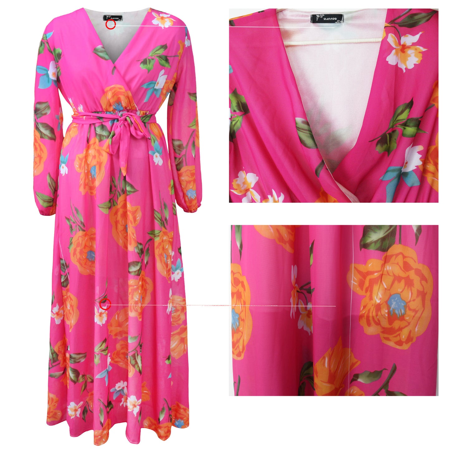 Women's Beach Chiffon Dress Flower Print Fashion Dresses