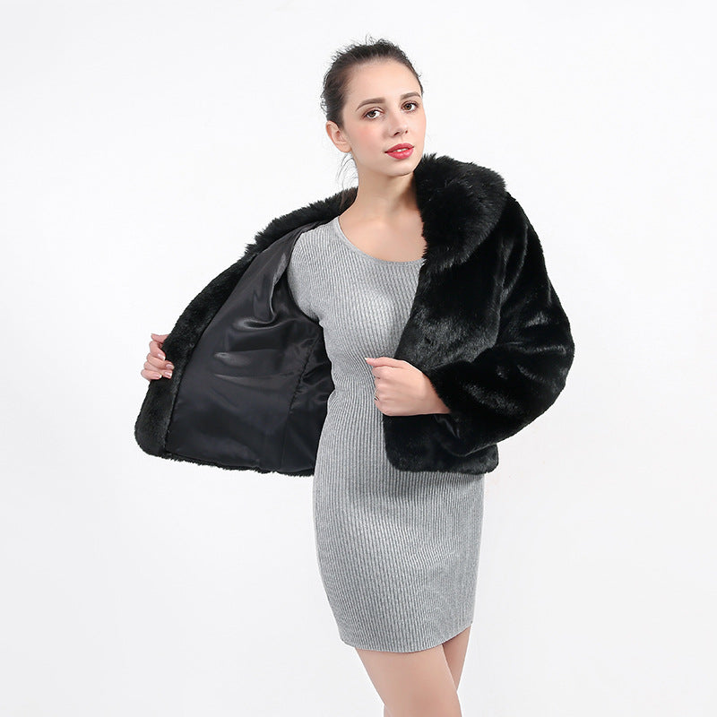 Women's Mink Fur Light Collar Warm Coats