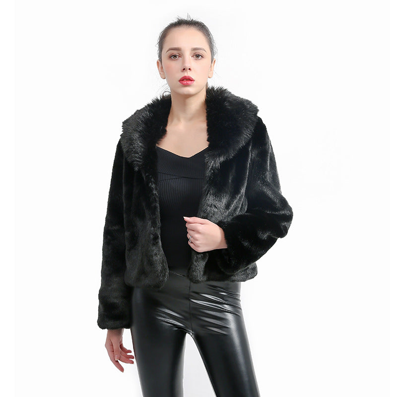 Women's Mink Fur Light Collar Warm Coats