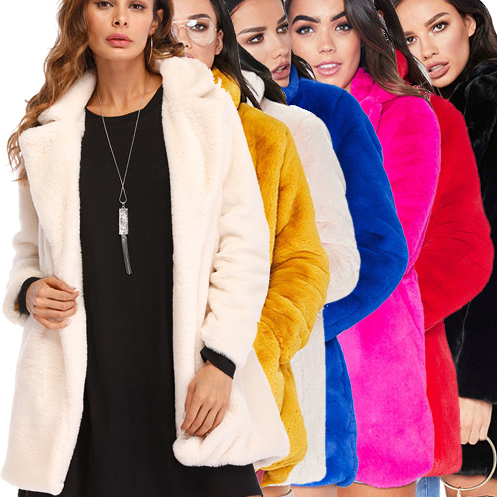 Women's Fashion Wear Leopard Print Loose Plush Coats