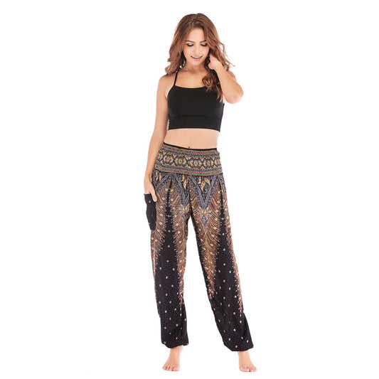 Women's Bohemian Thai Bloomers Yoga Sports Summer Pants