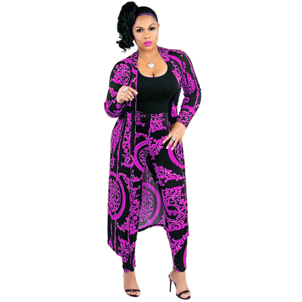 Autumn Fashion Robe Casual Two-piece Set Suits
