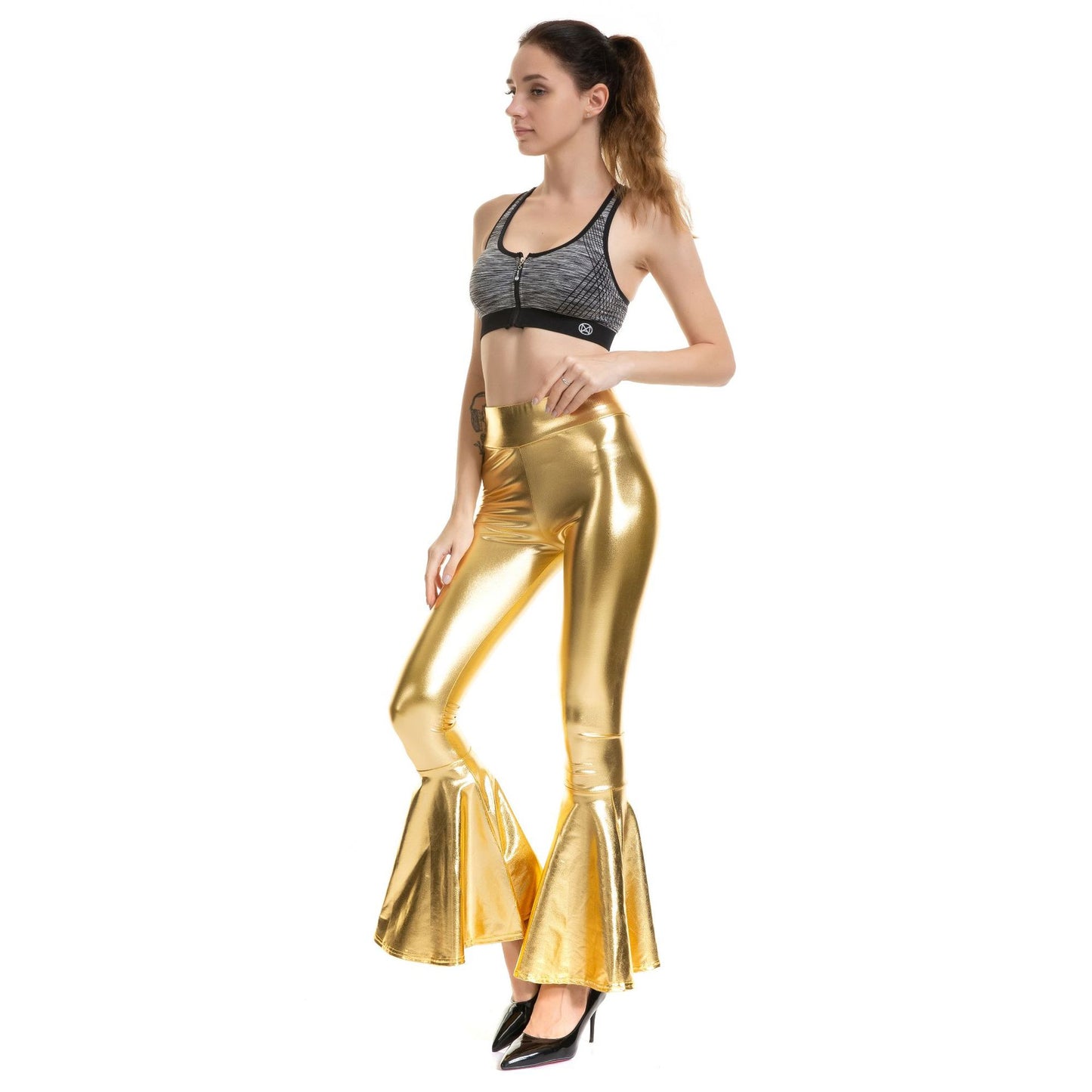 Women's High Waist Fashion Elastic Gradient Color Pants