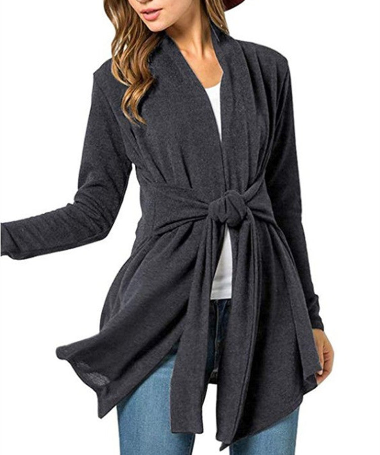 Innovative Graceful Women's Long Sleeve Tied Women's Sweater
