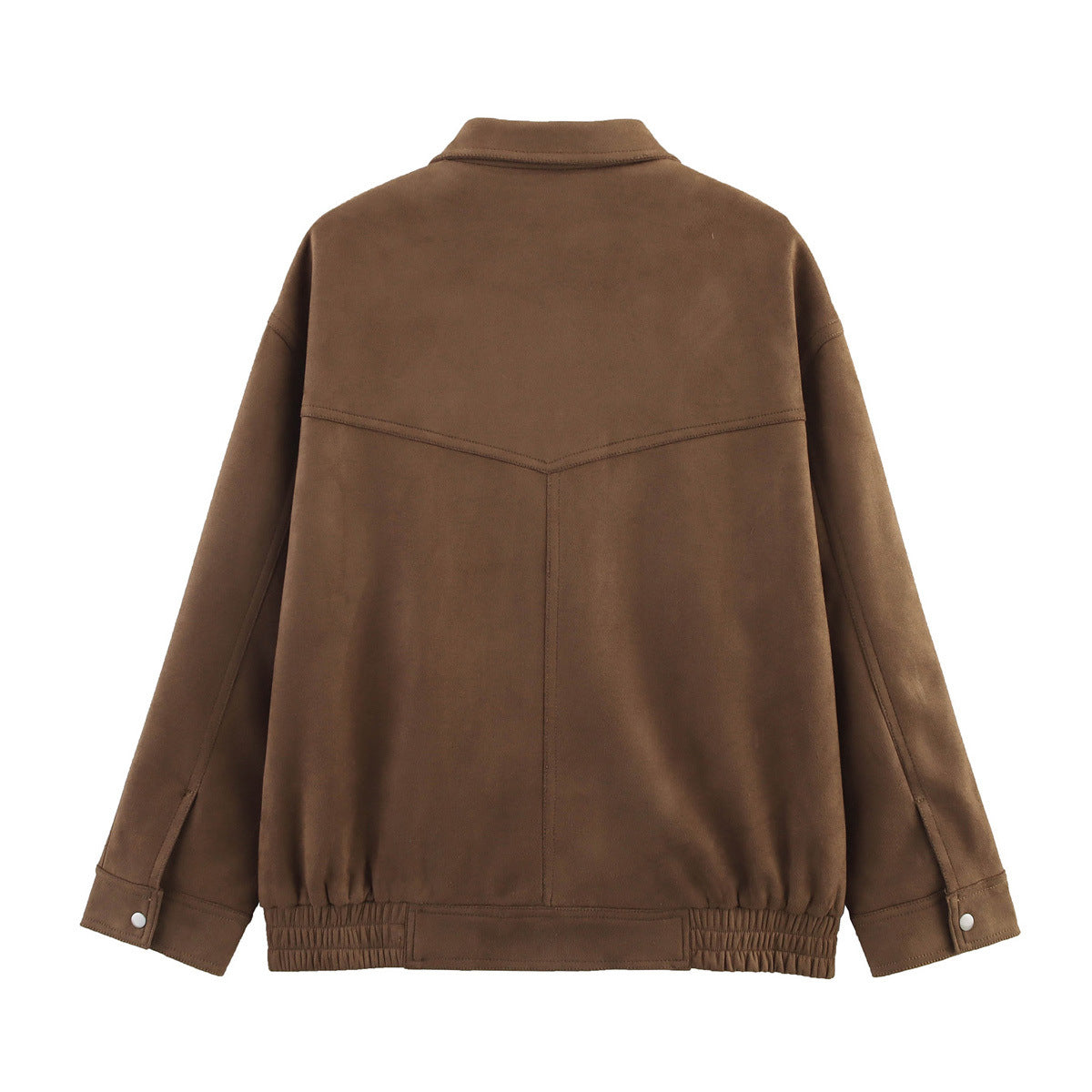 Women's Spring Fashion Polo Collar Suede Texture Jackets