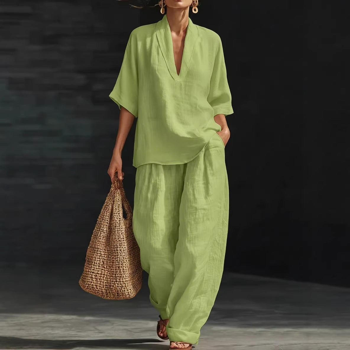 Women's Loose Leisure Simple Solid Color Two-piece Fashion Casual Suit