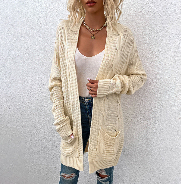 Women's Twist Knit Mid-length Twisted String Women's Sweater