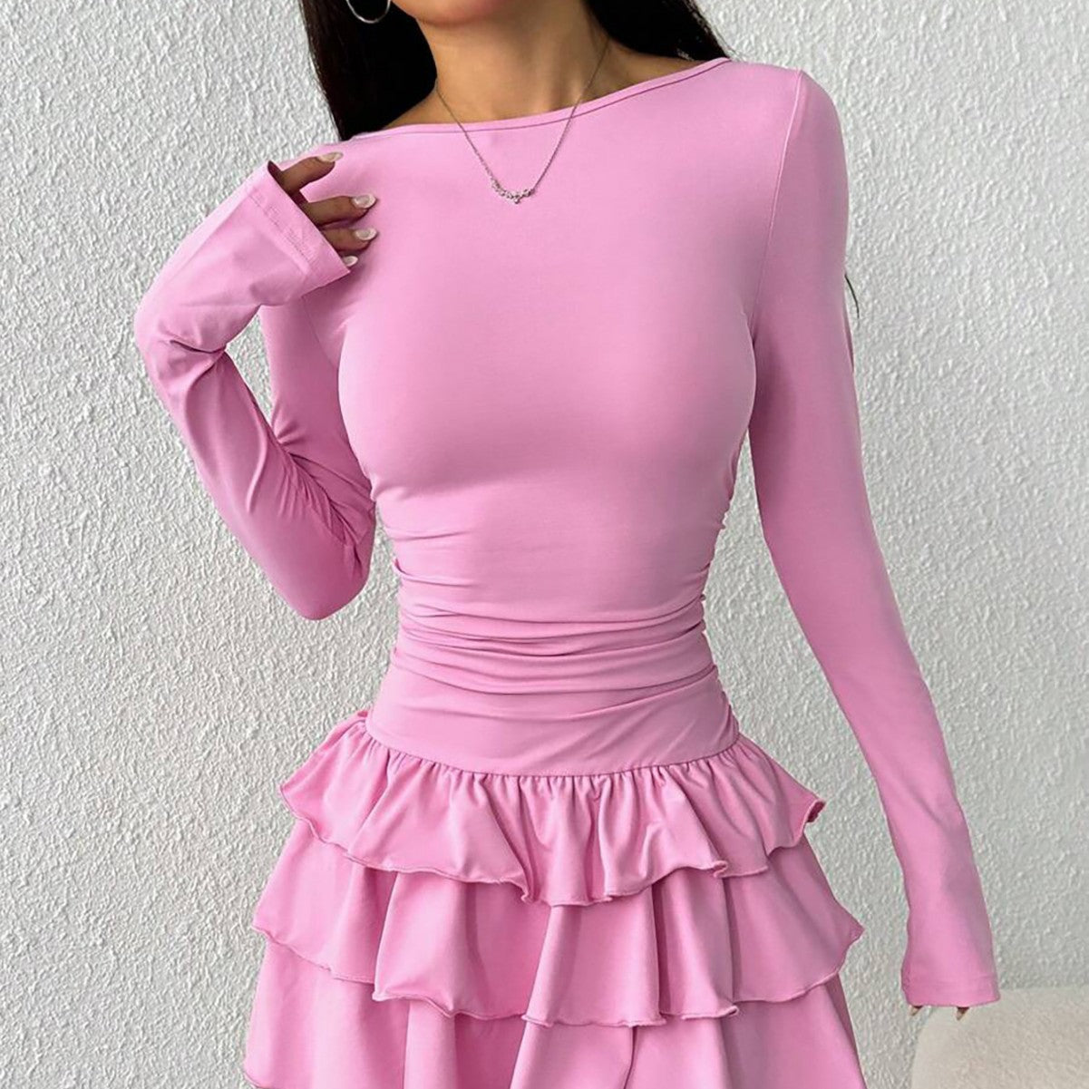 Women's Solid Color Slim Fit Slimming Long Dress