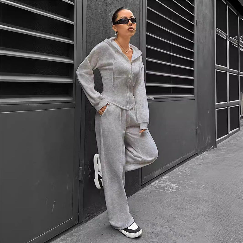 Popular Casual Versatile Women's Hooded Two-piece Fashion Casual Suit