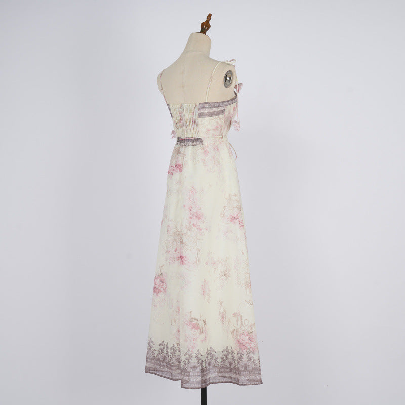 Summer Floral Print Sling Fishbone Fairy Dresses