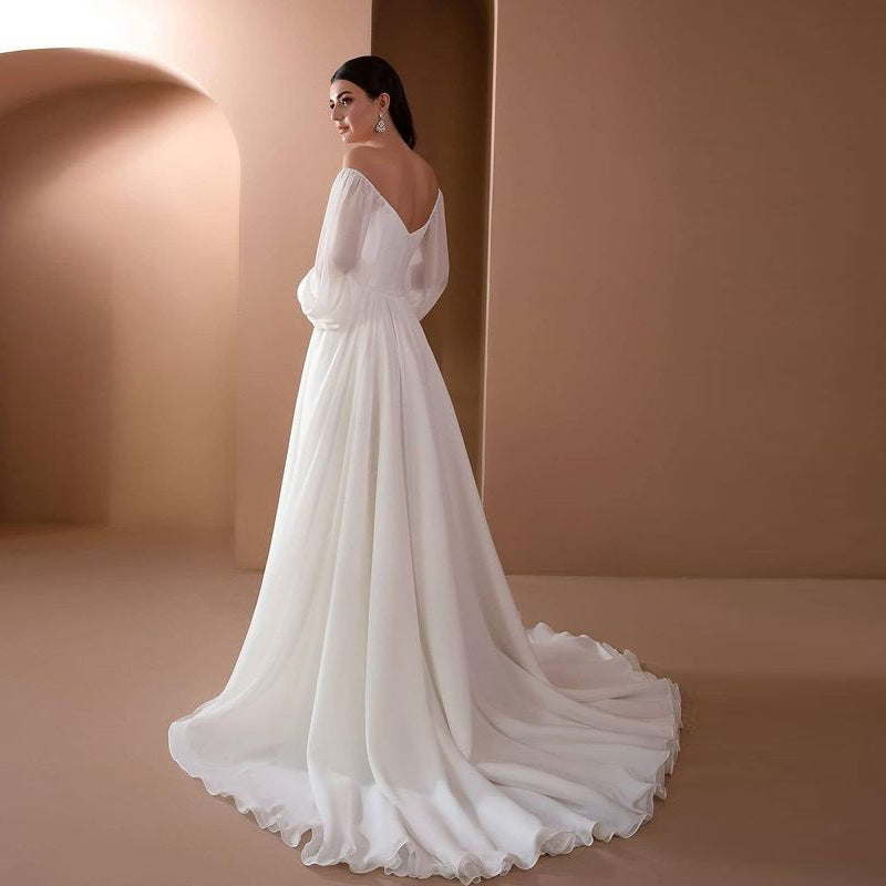 Women's Beautiful Formal Dress Solid Color Wedding Dresses