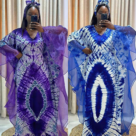 Women's Ethnic Style Retro Long Gown Mesh Dresses