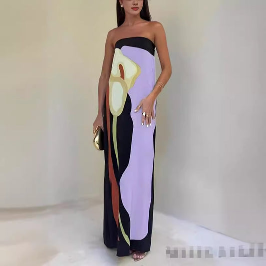 Women's Avocado Printed Tube Rest Assured Dresses