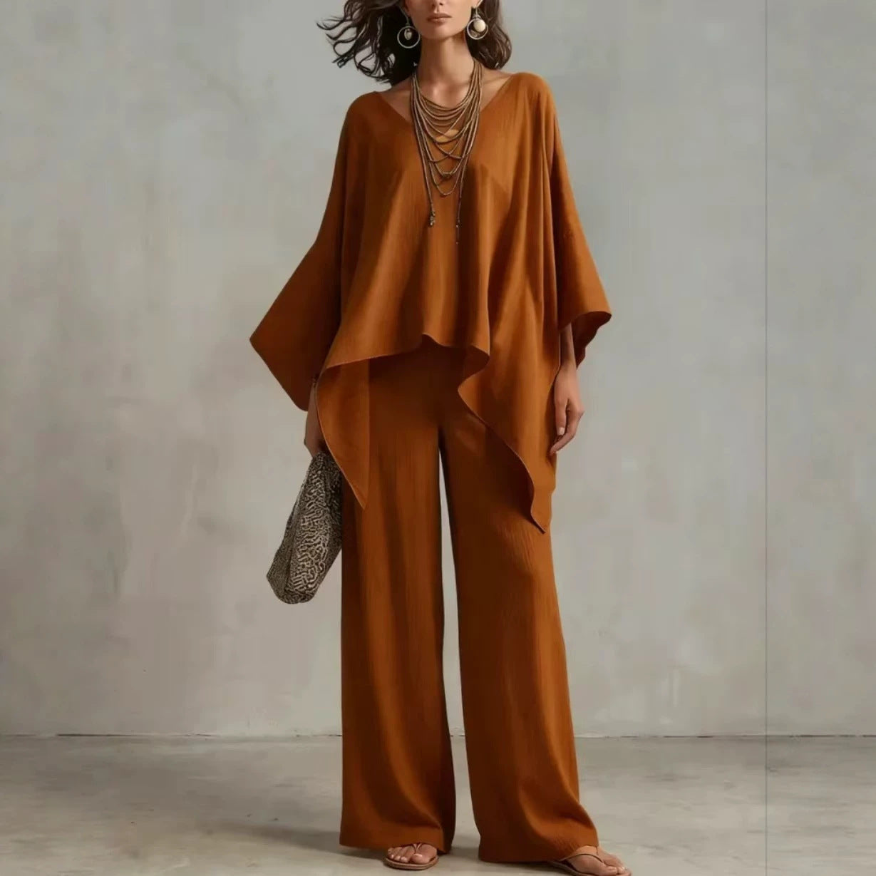 Women's Linen Elegant Simple Loose Ladies Solid Fashion Casual Suit