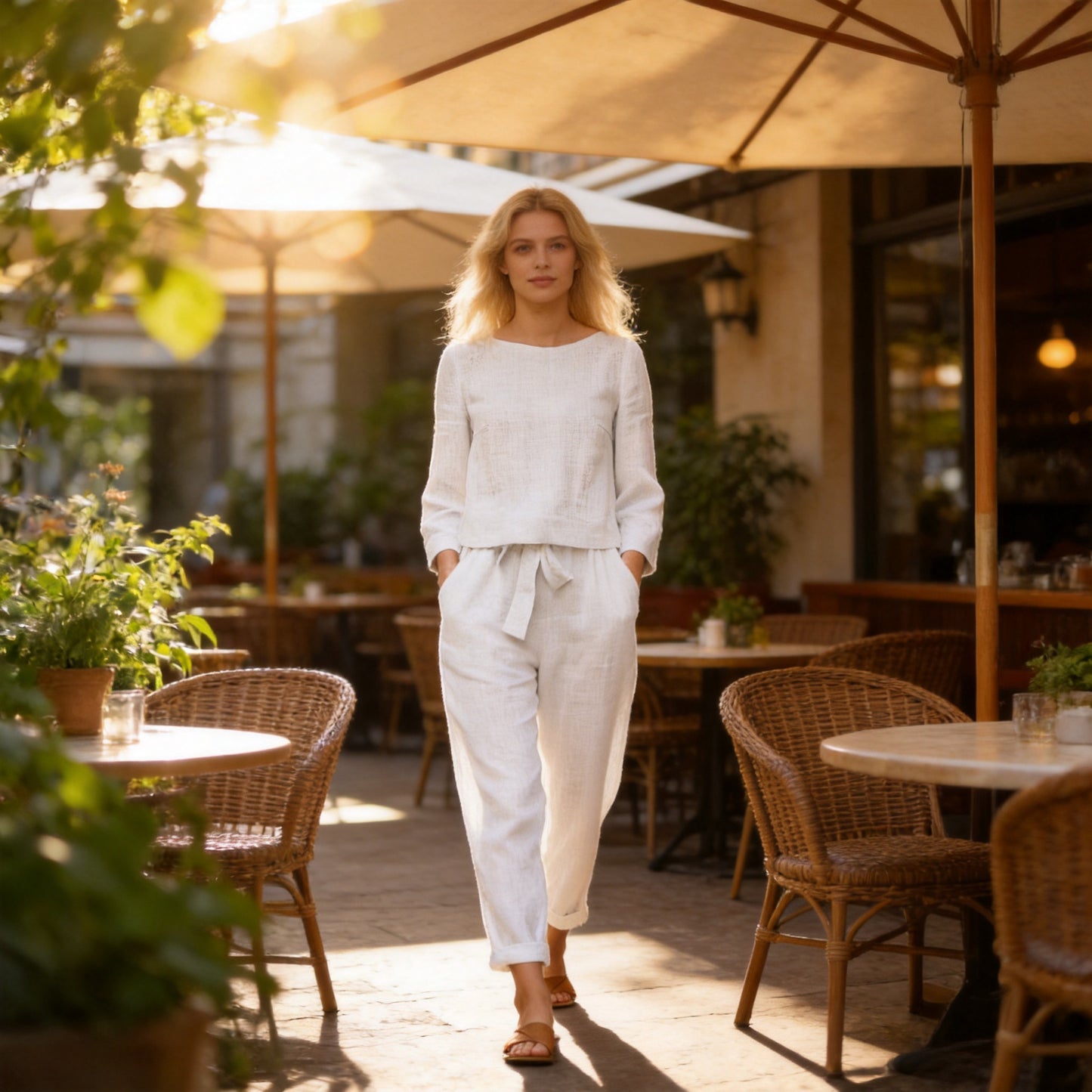 Women's Elastic Waistband Long-sleeved Trousers Solid Color Fashion Casual Suit