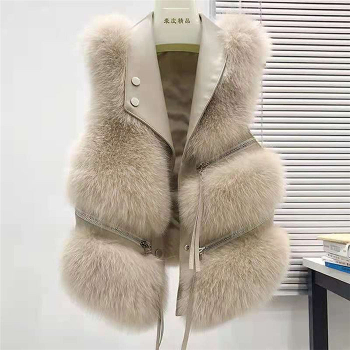Women's Unique Trendy Faux Fox Fur Coats