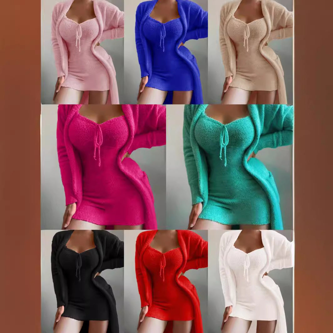 Charming Versatile Women's Winter Plush Pajamas Fashion Casual Suit